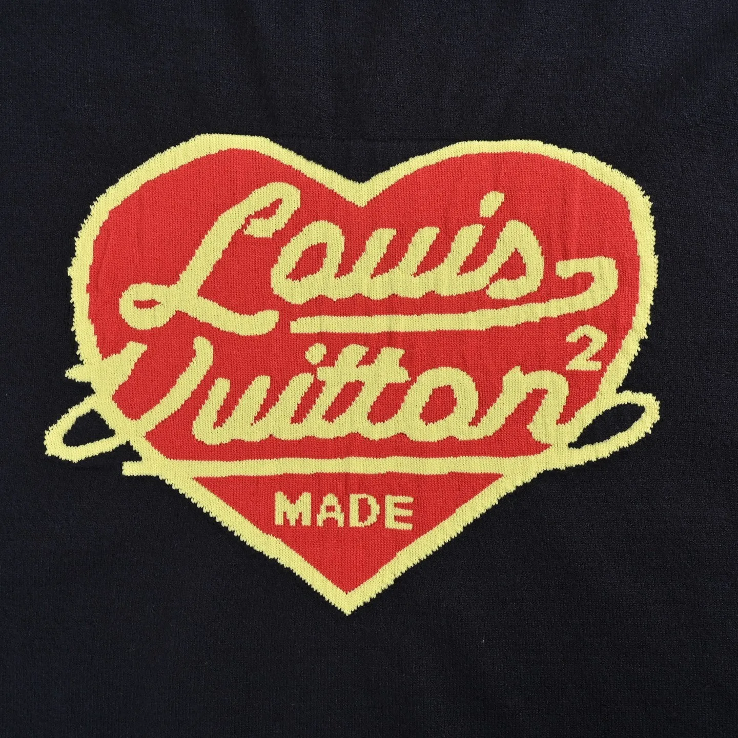 Louis Vuitton/Louis Vuitton love jacquard knitted crew neck sweater